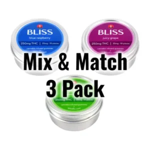 Bliss Gummies, Bliss 3 Pack, Mix and Match Gummies, Cannabis Gummies, THC Gummies, Cannabis Edibles, Bliss Cannabis Edibles