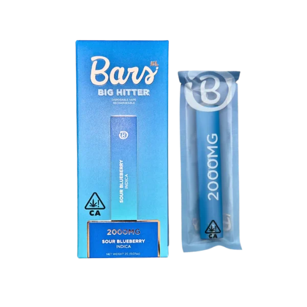 BARS_XL_SOUR_BLUEBERRY (1) BARS XL Sour Blueberry disposable, Sour Blueberry 2g disposable, sour berry cannabis vape, fruity disposable vape, uplifting cannabis vape, high-capacity disposable vape, draw activated vape pen, long lasting disposable vape, premium cannabis vape, Cannabis Exotic Dispensary vape, CED disposable products, discreet cannabis shipping